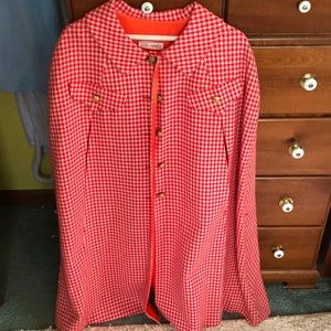 Vintage Houndstooth Cape Coat